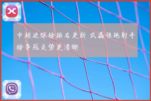 中超进球榜排名更新 武磊领跑射手榜争冠走势更清晰